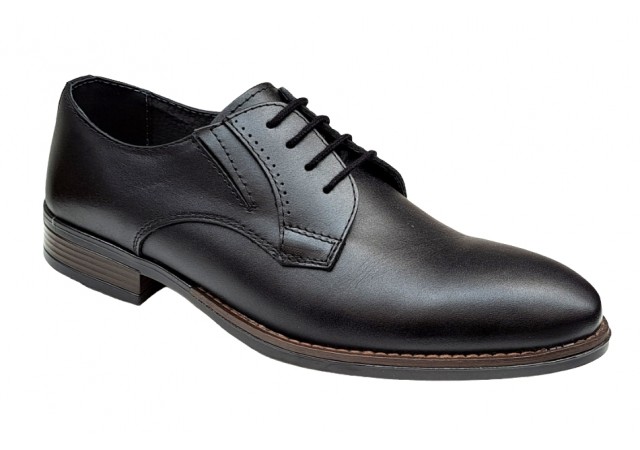 Pantofi barbati eleganti din piele naturala, CROCO, Negru, TEST58N